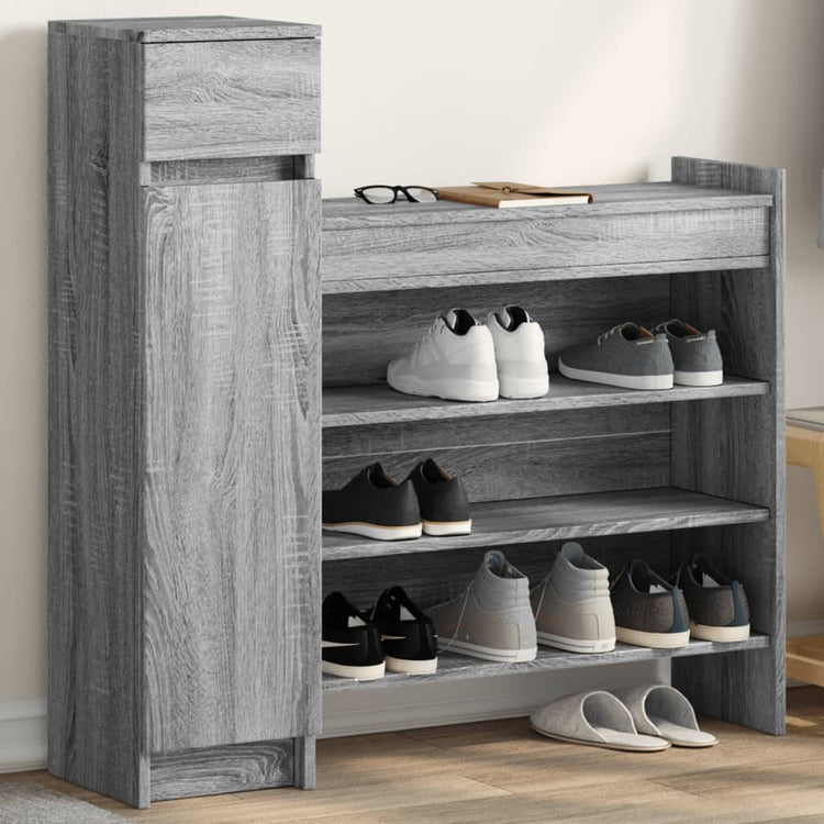 Vidaxx meuble à chaussures 100,5x28x100 cm bois d'ingénierie chêne sonoma gris