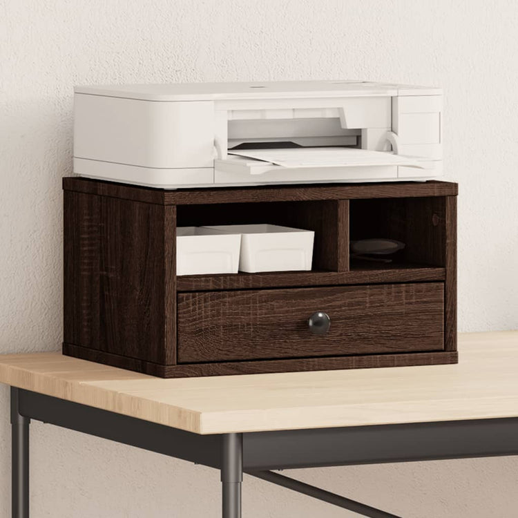 Boîte de l'imprimante Vidaxl 40x32x22.5 cm Chêne brun coupé -colore