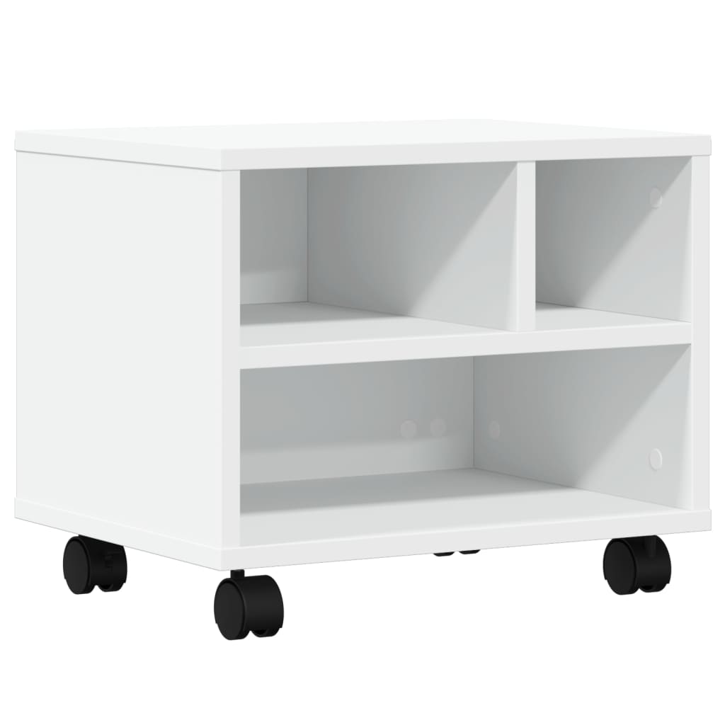 VidaXL armoire d'imprimante à roulettes 41x32x34,5 cm blanc