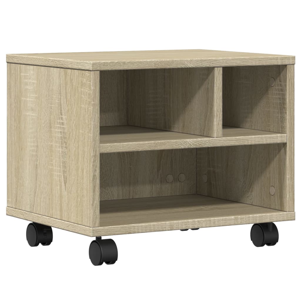 VidaXL armoire d'imprimante à roulettes 41x32x34,5 cm couleur chêne sonoma