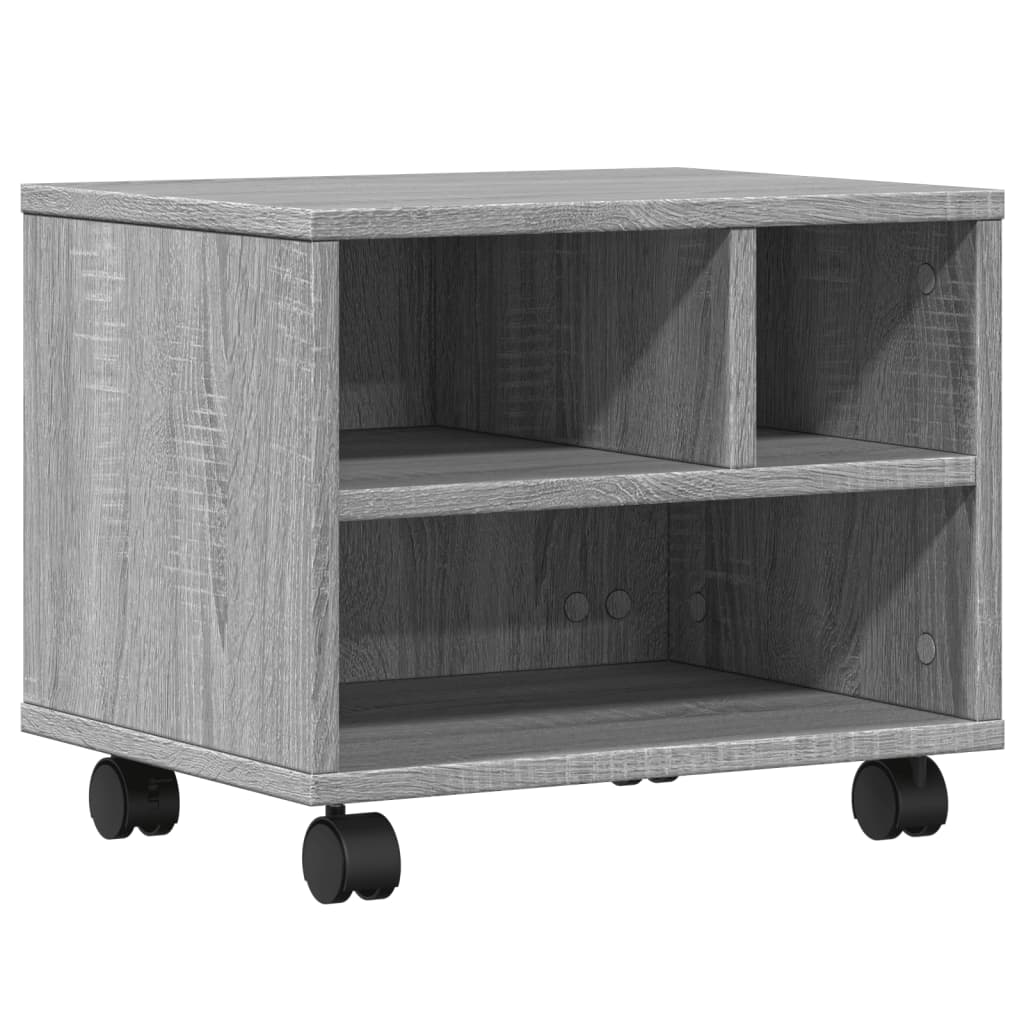 Boîte d'imprimante Vidaxl avec roues 41x32x34,5 cm Gray Sonoma Oak Couleur