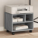 Boîte d'imprimante Vidaxl avec roues 41x32x34,5 cm Gray Sonoma Oak Couleur