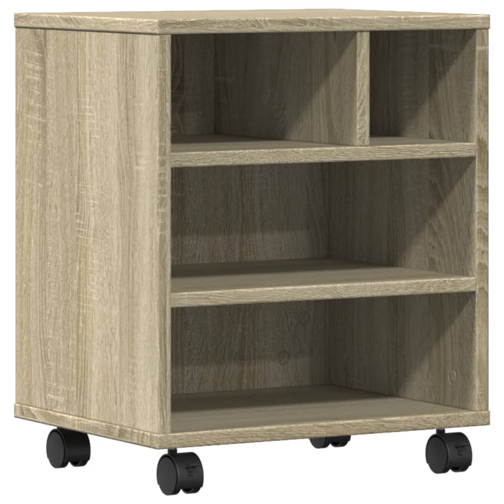 VidaXL armoire d'imprimante à roulettes 41x32x48 cm couleur chêne sonoma