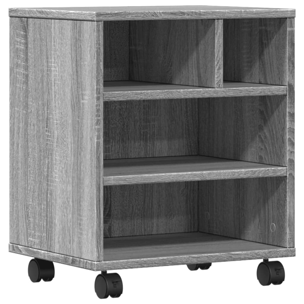 Boîte d'imprimante Vidaxl avec roues 41x32x48 cm gris sonoma chêne couleur