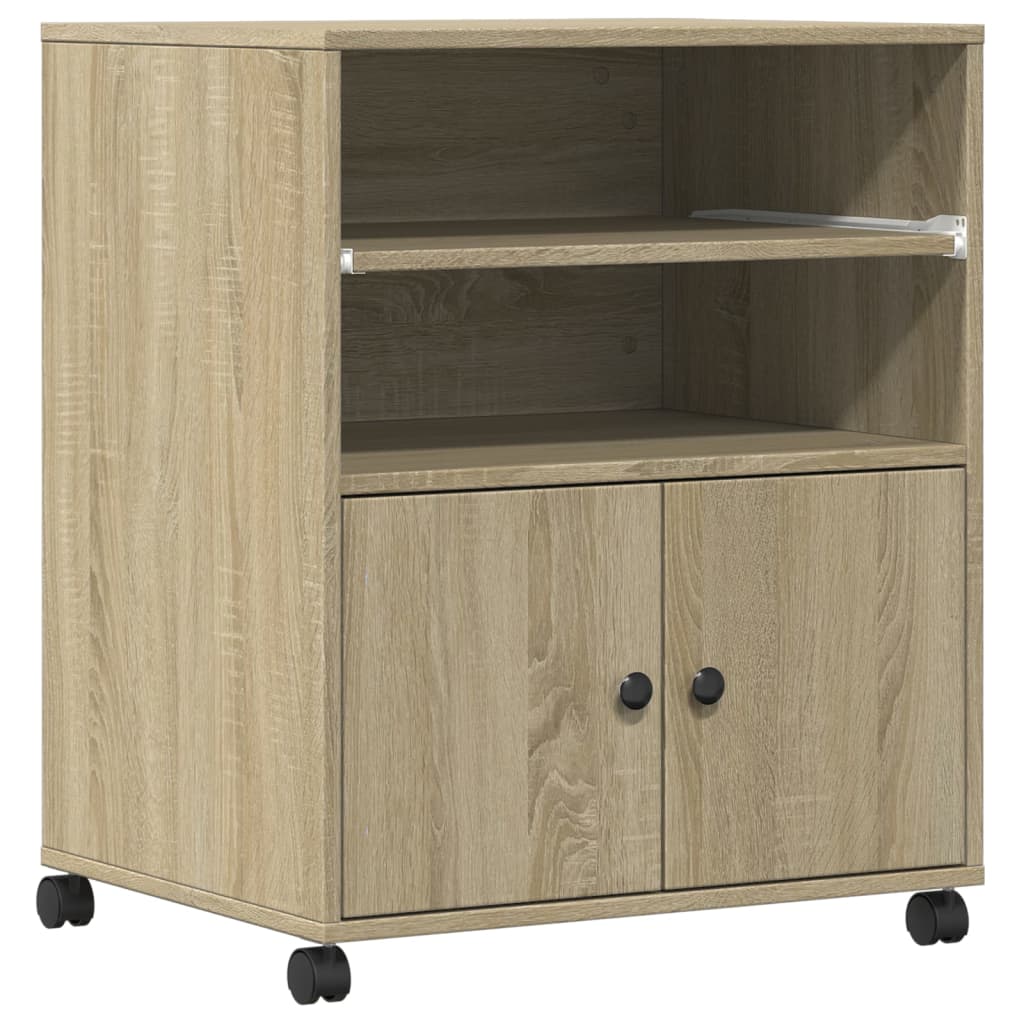 VidaXL armoire d'imprimante à roulettes 60x48x74 cm couleur chêne sonoma