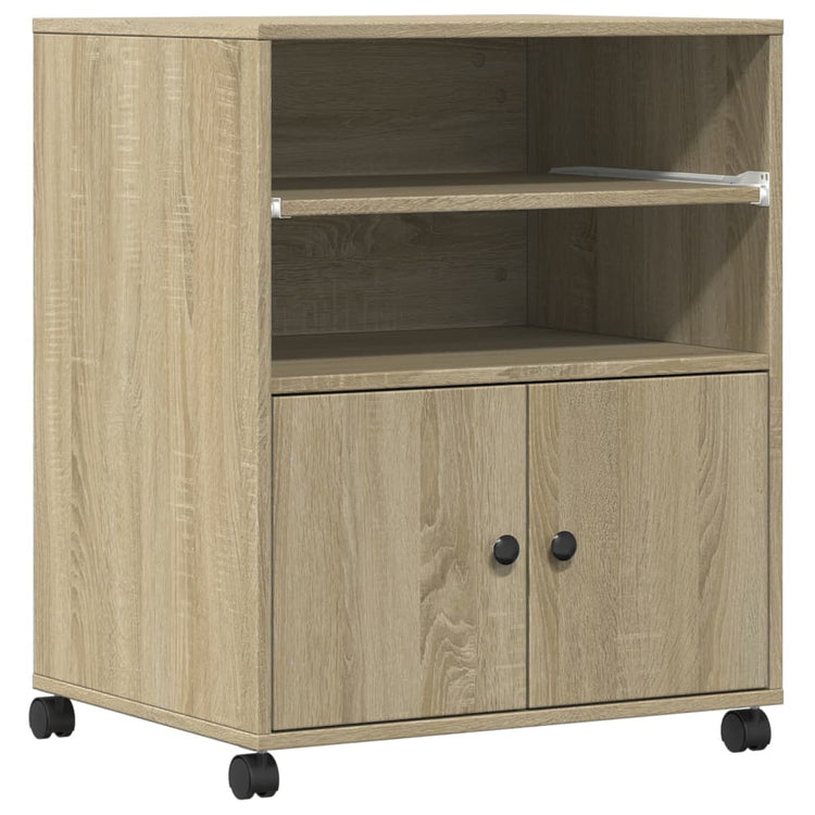 VidaXL armoire d'imprimante à roulettes 60x48x74 cm couleur chêne sonoma