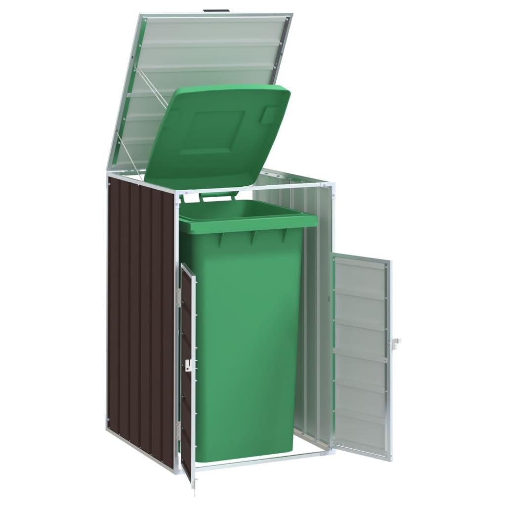 Stockage de conteneur Vidaxl pour 1 conteneur 72x81x115 cm en acier brun