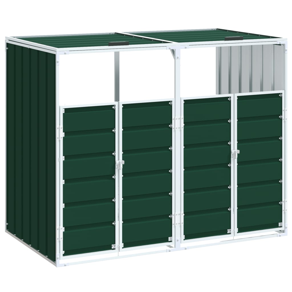 Stockage de conteneurs vidaxl pour 2 conteneurs 144x81x113 cm en acier vert