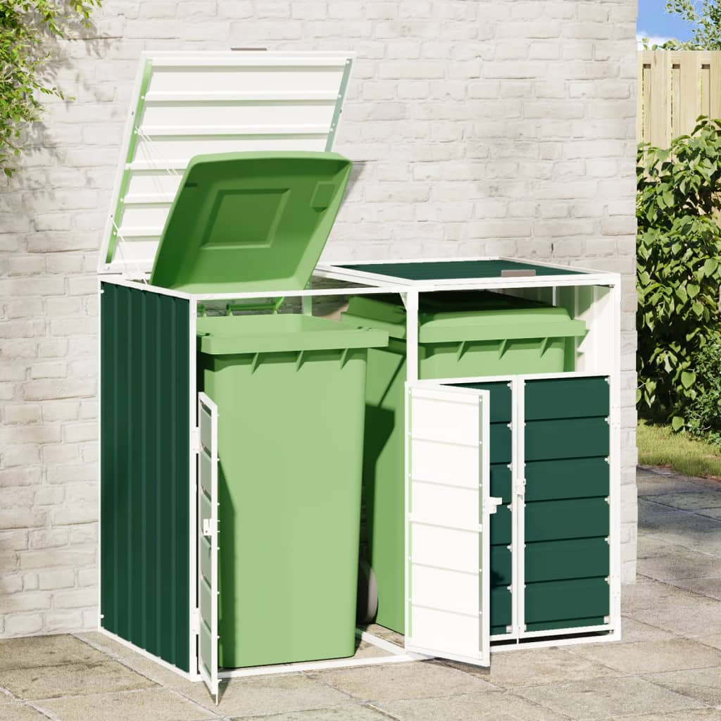 Stockage de conteneurs vidaxl pour 2 conteneurs 144x81x113 cm en acier vert