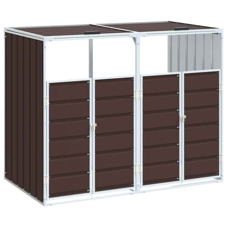 Stockage de conteneurs vidaxl pour 2 conteneurs 144x81x113 cm en acier brun