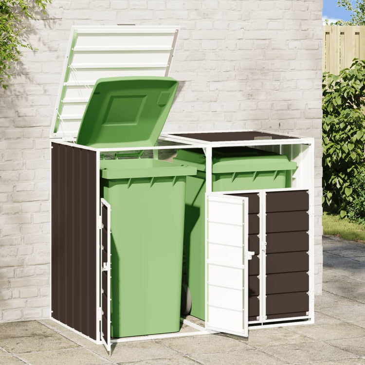 Stockage de conteneurs vidaxl pour 2 conteneurs 144x81x113 cm en acier brun