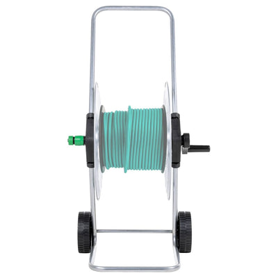 Chariot de tuyau de jardin vidaxl pour 60 m 1 2 acier de tuyau