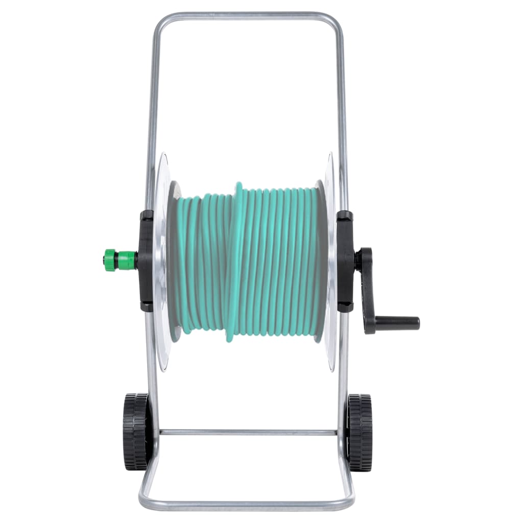 Vidaxxl chariot à tuyau d'arrosage pour tuyau de 80 m 1 2 ou 50 m 3 4 en acier