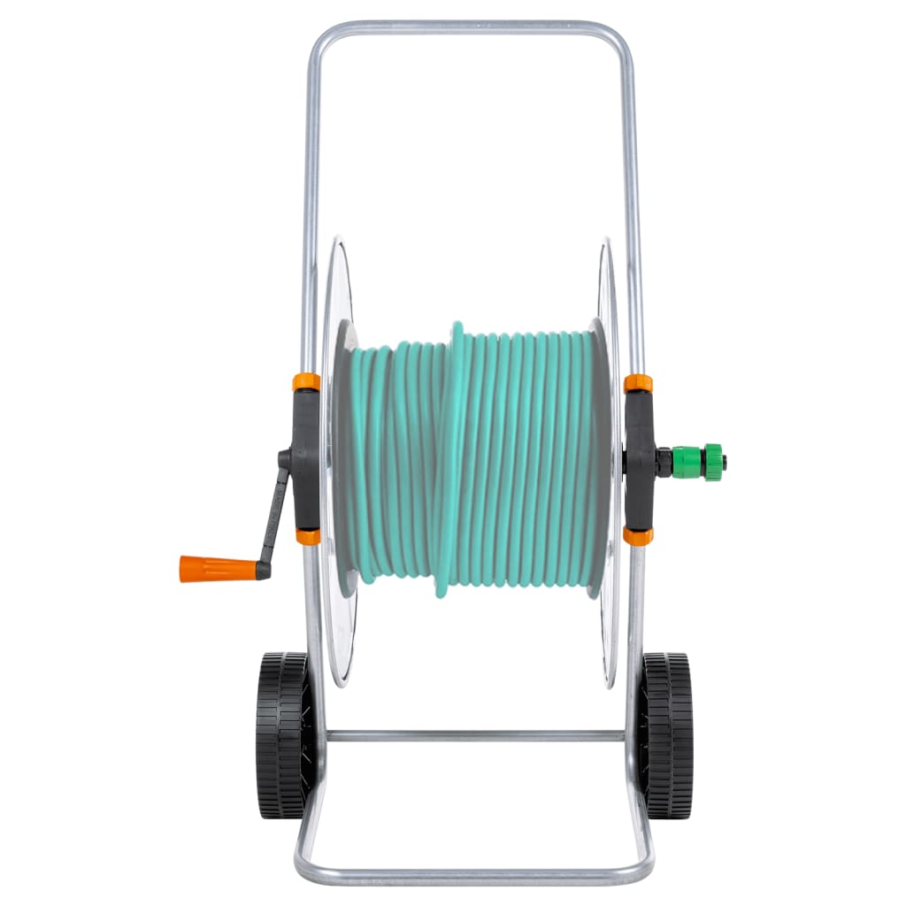Vidaxxl chariot à tuyau d'arrosage pour tuyau de 110 m 1 2 ou 80 m 3 4 en acier