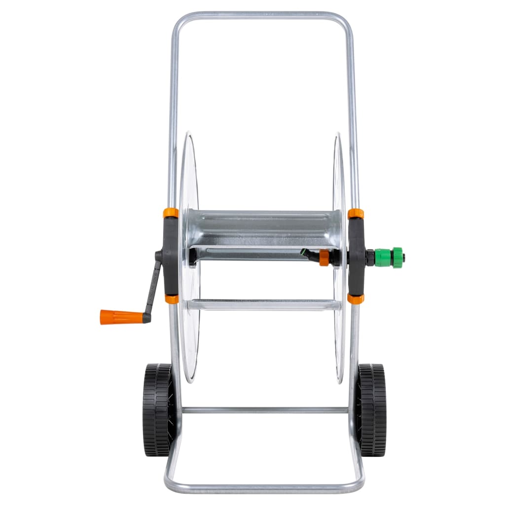 Vidaxxl chariot à tuyau d'arrosage pour tuyau de 110 m 1 2 ou 80 m 3 4 en acier