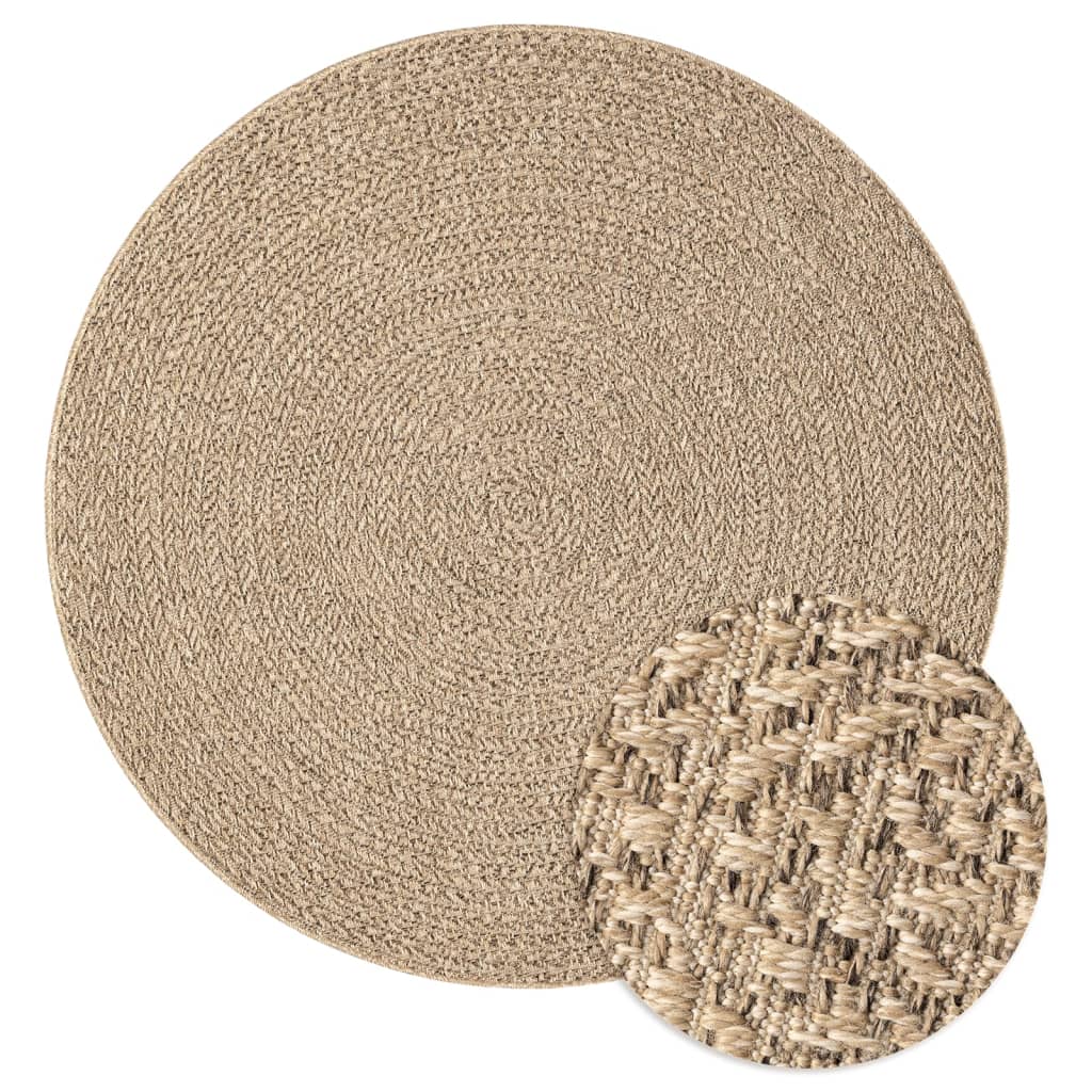 Vidaxl tapis zizur à l'intérieur et à l'extérieur Ø 200 cm de jute de jute