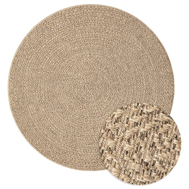 Vidaxl tapis zizur à l'intérieur et à l'extérieur Ø 200 cm de jute de jute