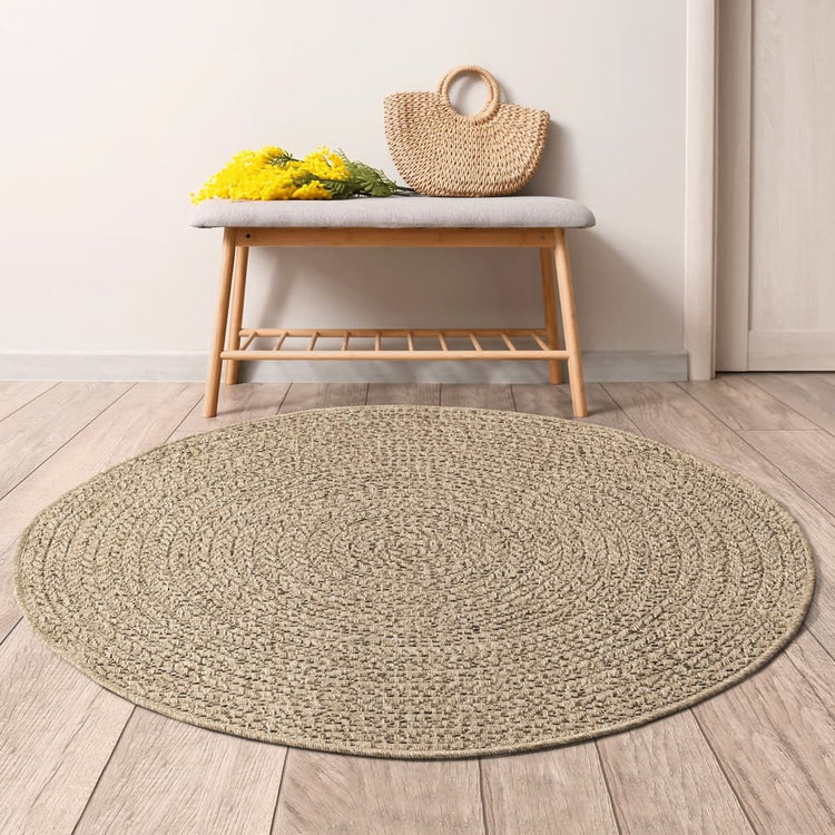 Vidaxl tapis zizur à l'intérieur et à l'extérieur Ø 200 cm de jute de jute