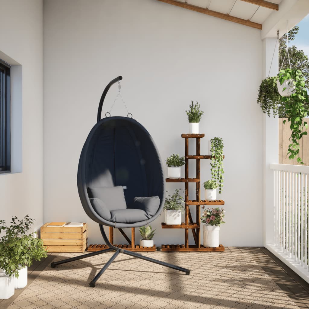 Chaise suspendue vidaxl avec tissu standard et anthracite en acier -colored