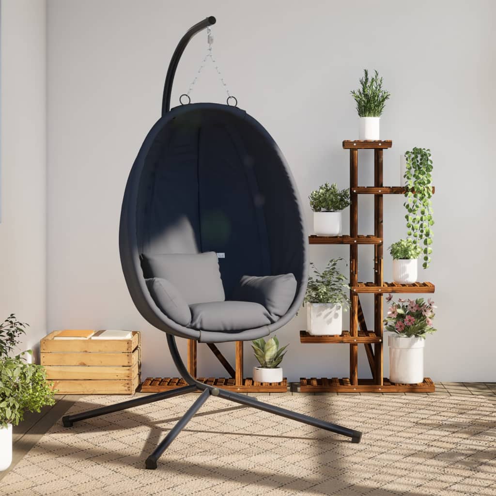 Chaise suspendue vidaxl avec tissu standard et anthracite en acier -colored