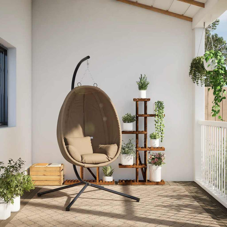 Chaise suspendue vidaxl avec tissu standard et taupe en acier