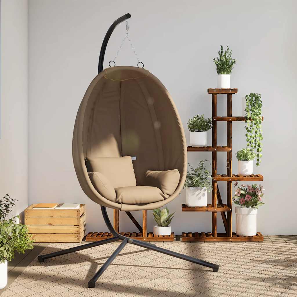 Chaise suspendue vidaxl avec tissu standard et taupe en acier