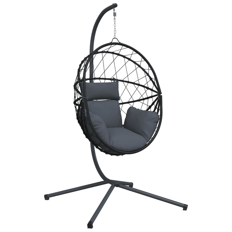 Chaise suspendue Vidaxl en rotin standard et acier couleur anthracite