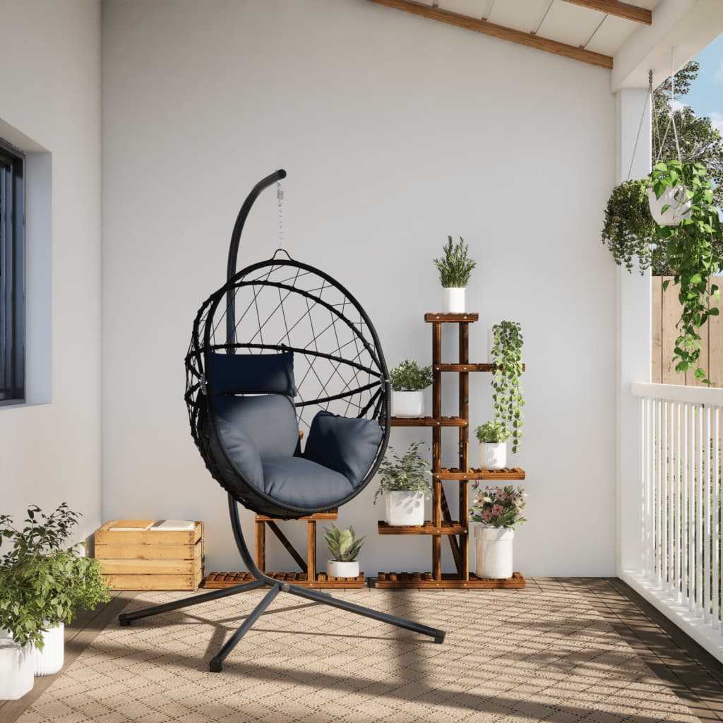 Chaise suspendue Vidaxl en rotin standard et acier couleur anthracite