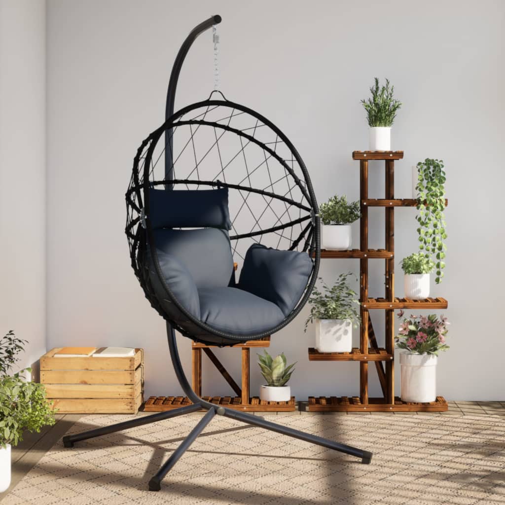 Chaise suspendue Vidaxl en rotin standard et acier couleur anthracite