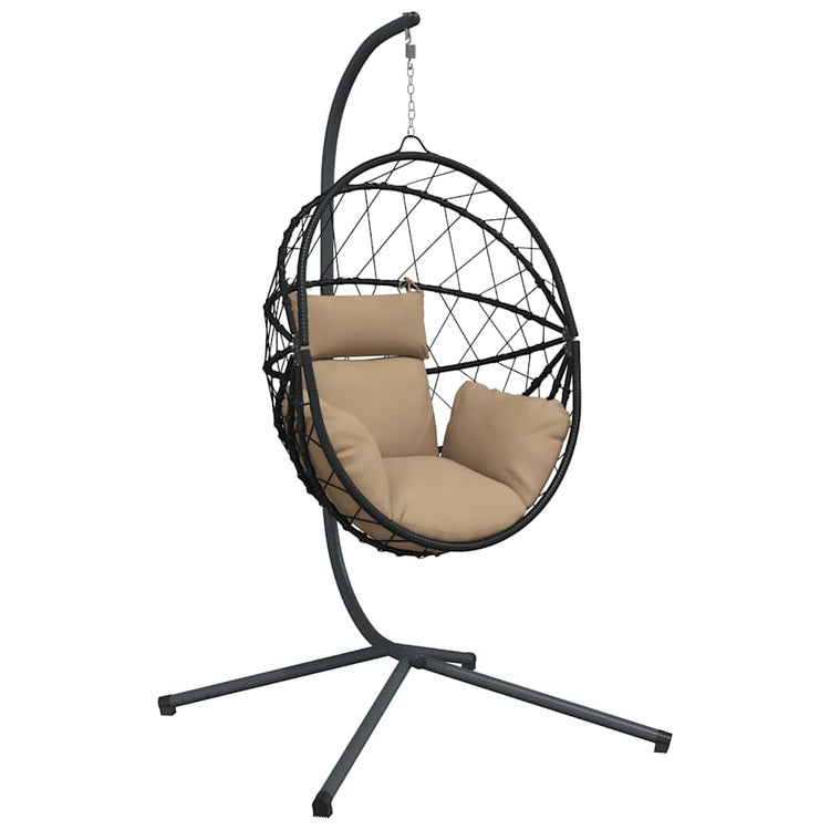 Chaise suspendue Vidaxx avec rotin standard et acier taupe