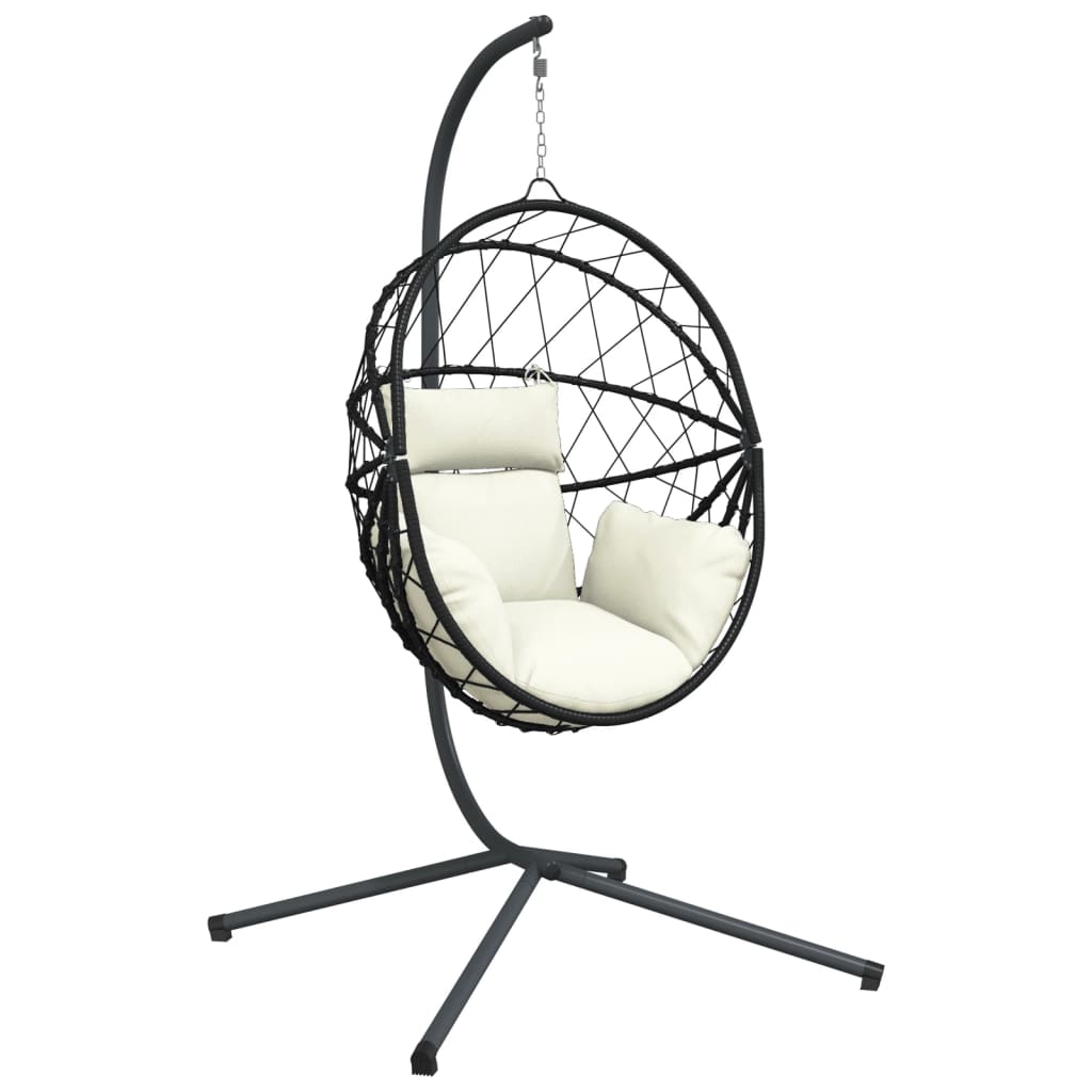 Chaise suspendue vidaxl avec rotin standard et beige en acier