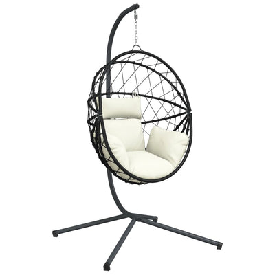 Chaise suspendue vidaxl avec rotin standard et beige en acier