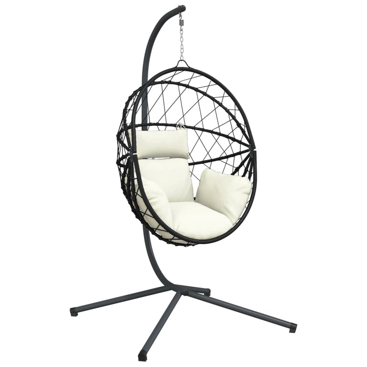 Chaise suspendue vidaxl avec rotin standard et beige en acier