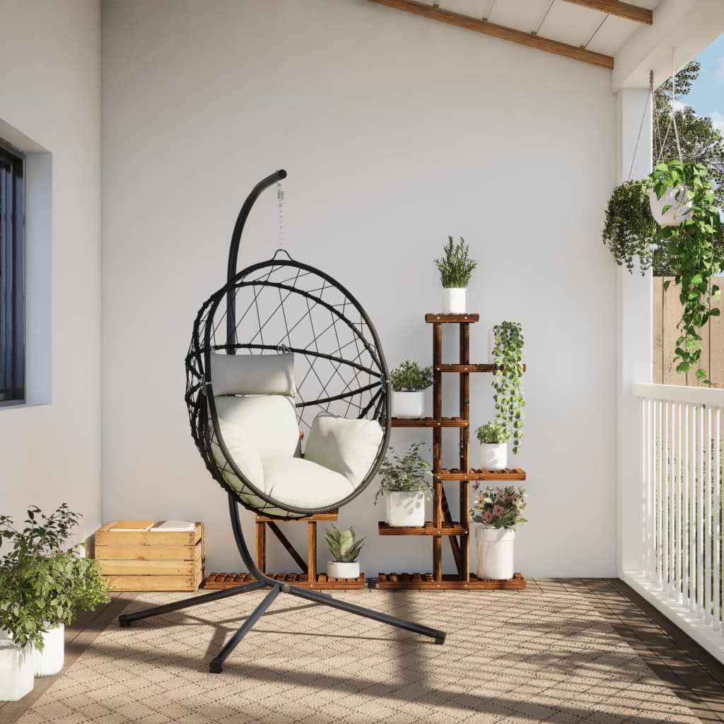 Chaise suspendue vidaxl avec rotin standard et beige en acier