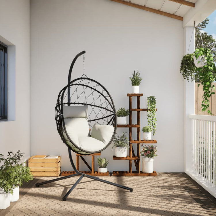 Chaise suspendue vidaxl avec rotin standard et beige en acier