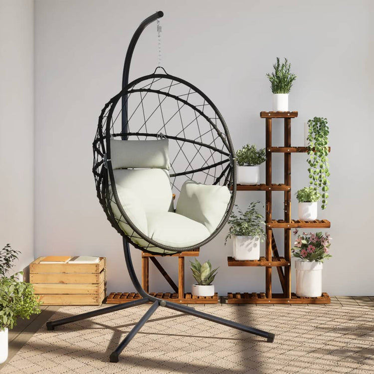 Chaise suspendue vidaxl avec rotin standard et beige en acier
