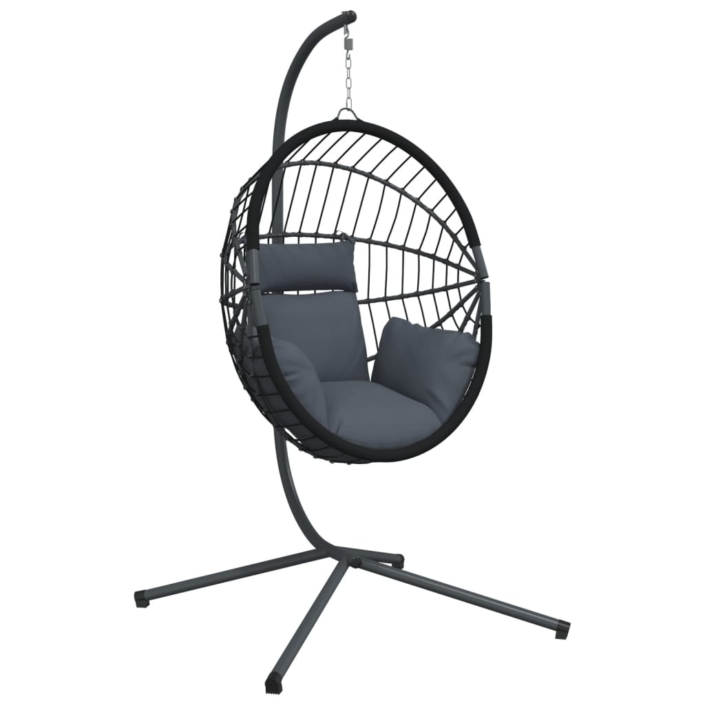 Chaise suspendue vidaxl avec rotin standard et anthracite en acier -colored