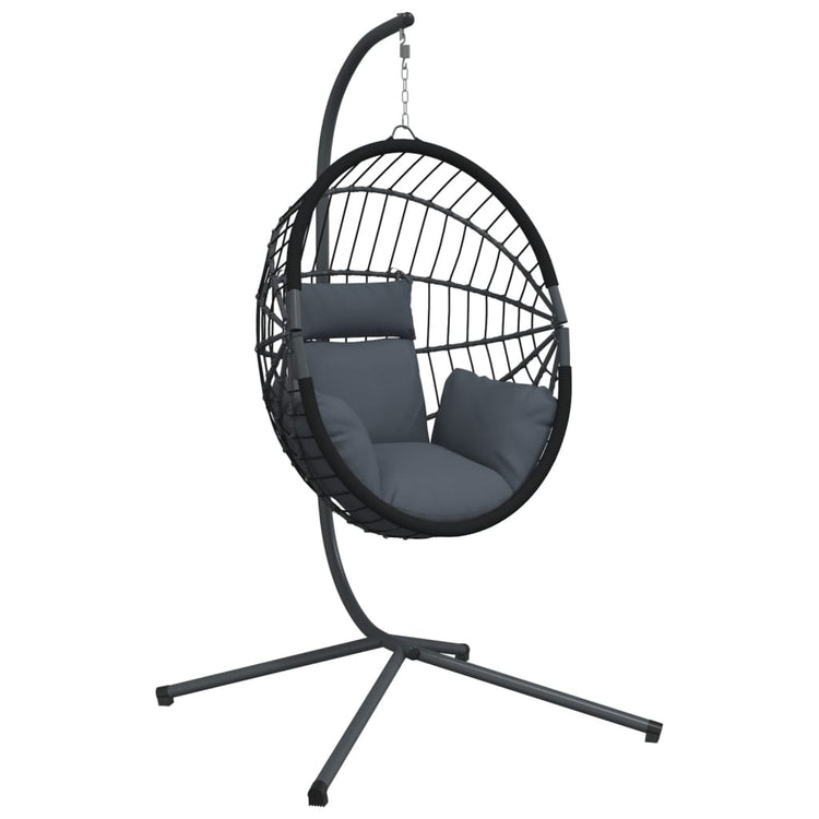 Chaise suspendue vidaxl avec rotin standard et anthracite en acier -colored