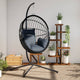 Chaise suspendue vidaxl avec rotin standard et anthracite en acier -colored