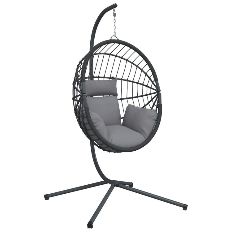 Chaise suspendue vidaxl avec rotin standard et gris en acier