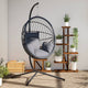 Chaise suspendue vidaxl avec rotin standard et gris en acier