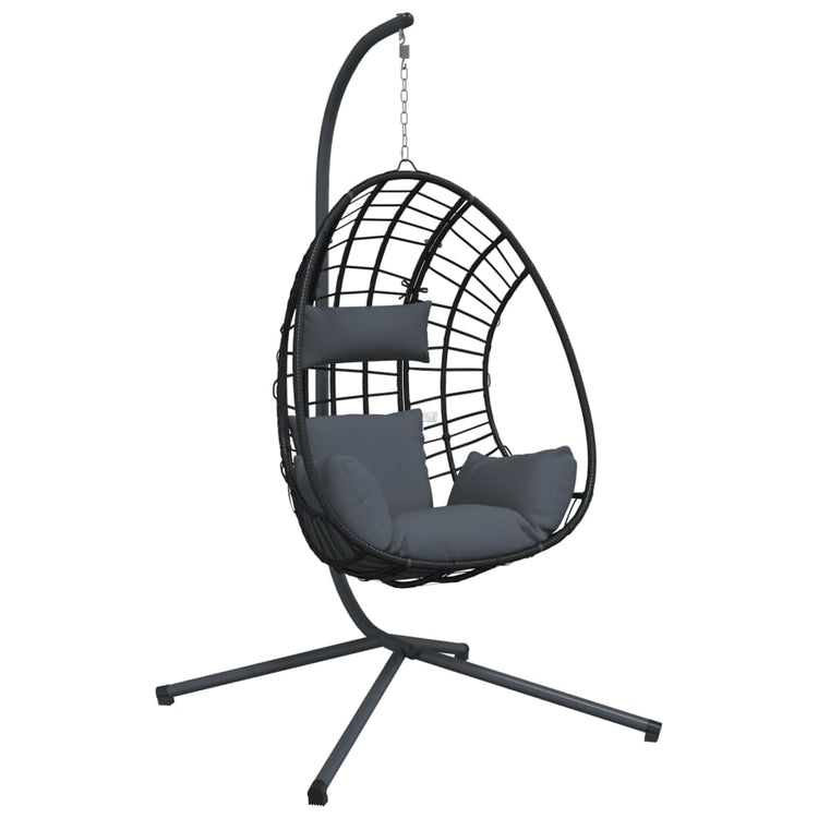 Chaise suspendue vidaxl avec rotin standard et anthracite en acier -colored
