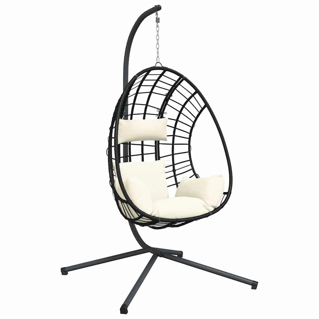 Chaise suspendue vidaxl avec rotin standard et beige en acier