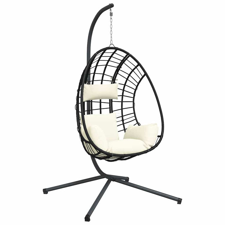 Chaise suspendue vidaxl avec rotin standard et beige en acier