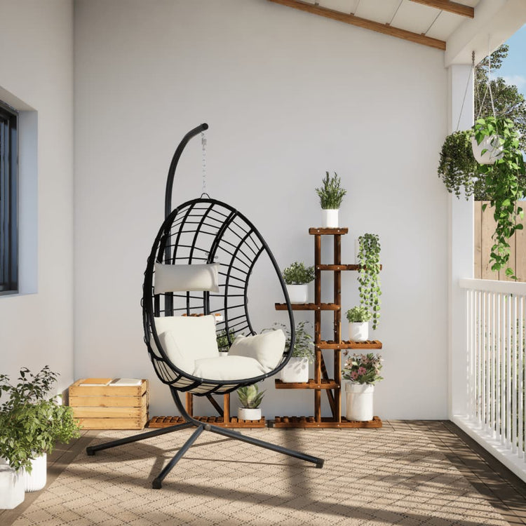 Chaise suspendue vidaxl avec rotin standard et beige en acier
