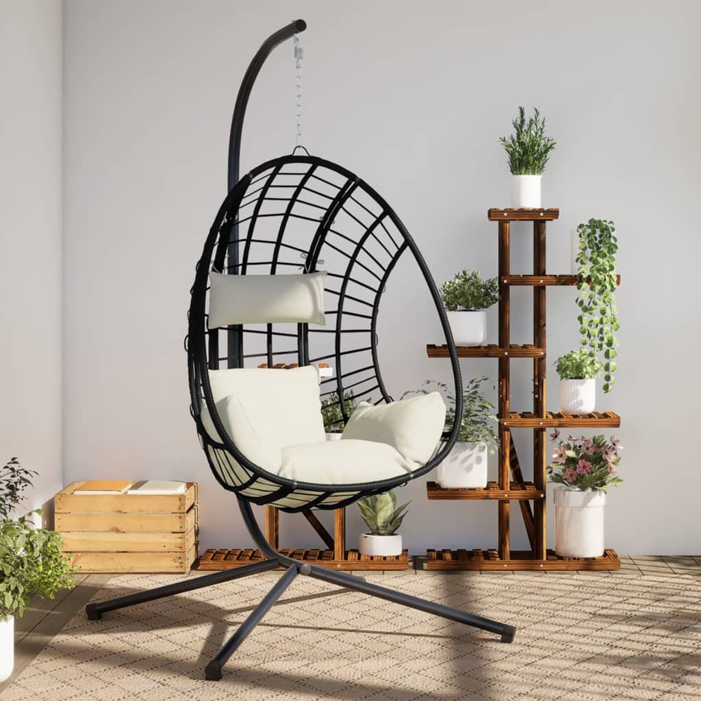Chaise suspendue vidaxl avec rotin standard et beige en acier