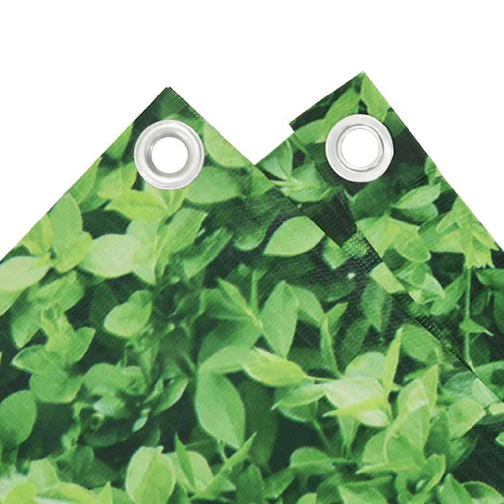 Vidaxl Balcony Screen Plant Pattern 300x75 cm PVC Green
