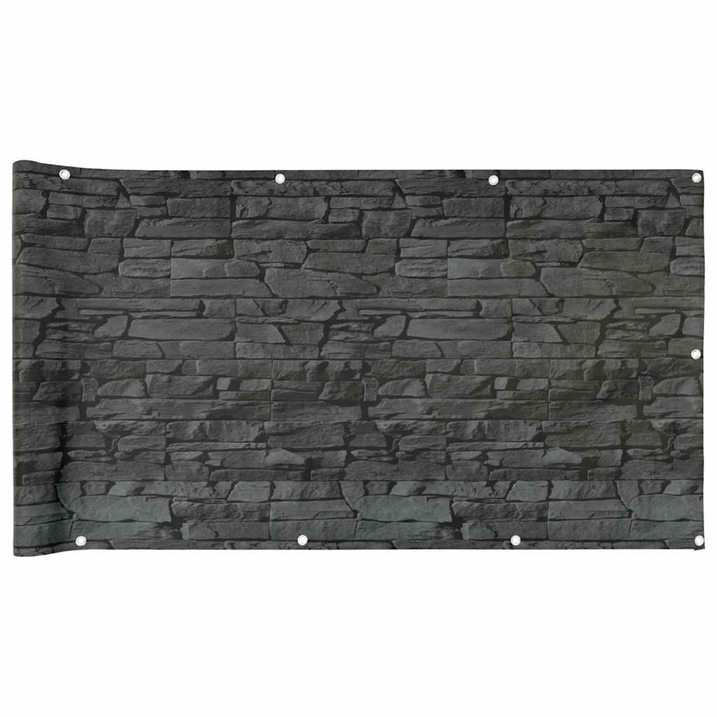 Vidaxl Balcony Screen Stone Pattern 400x75 cm PVC Gray