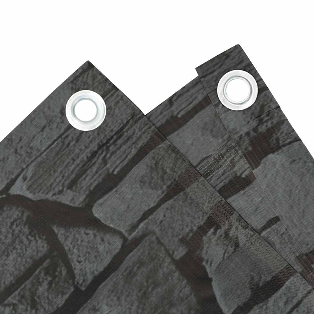 Vidaxl Balcony Screen Stone Pattern 500x75 cm PVC Gray