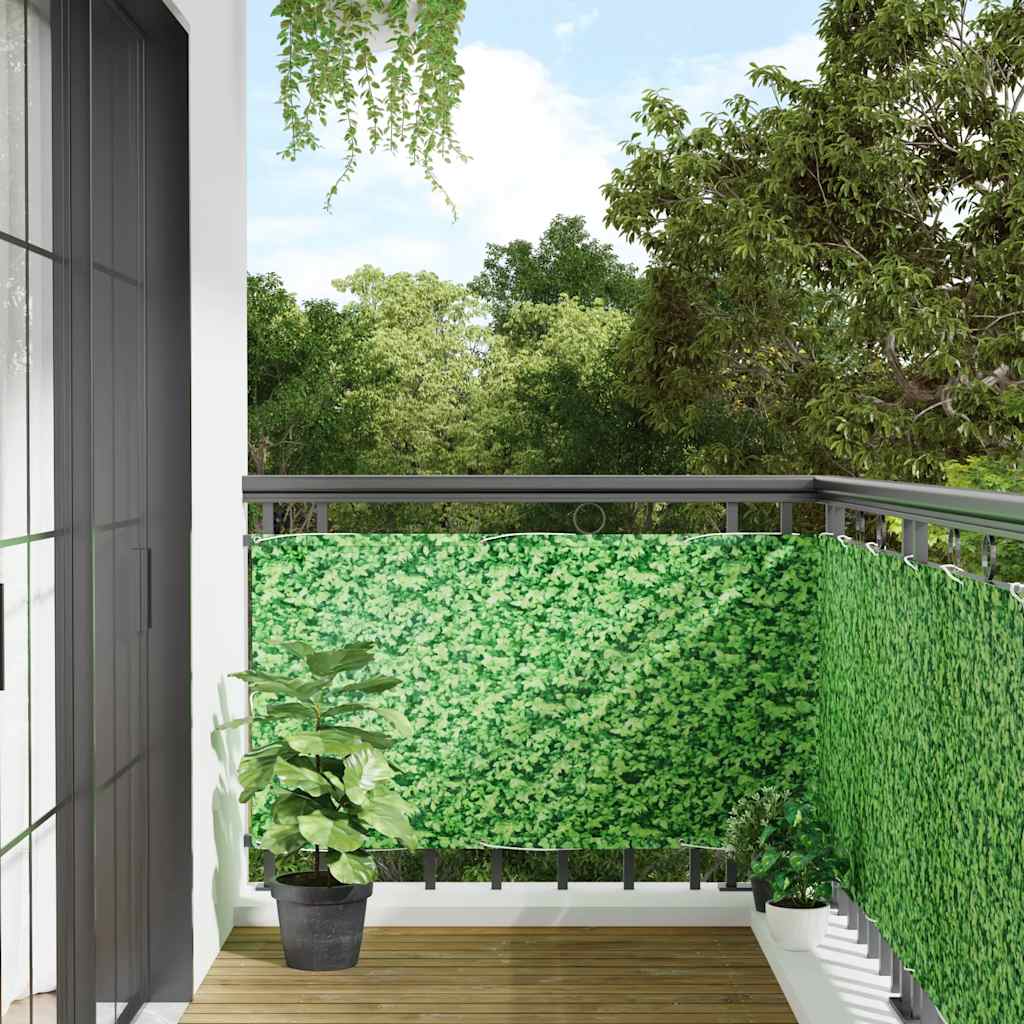 Vidaxl Balcony Screen Plant Pattern 800x90 cm PVC Green